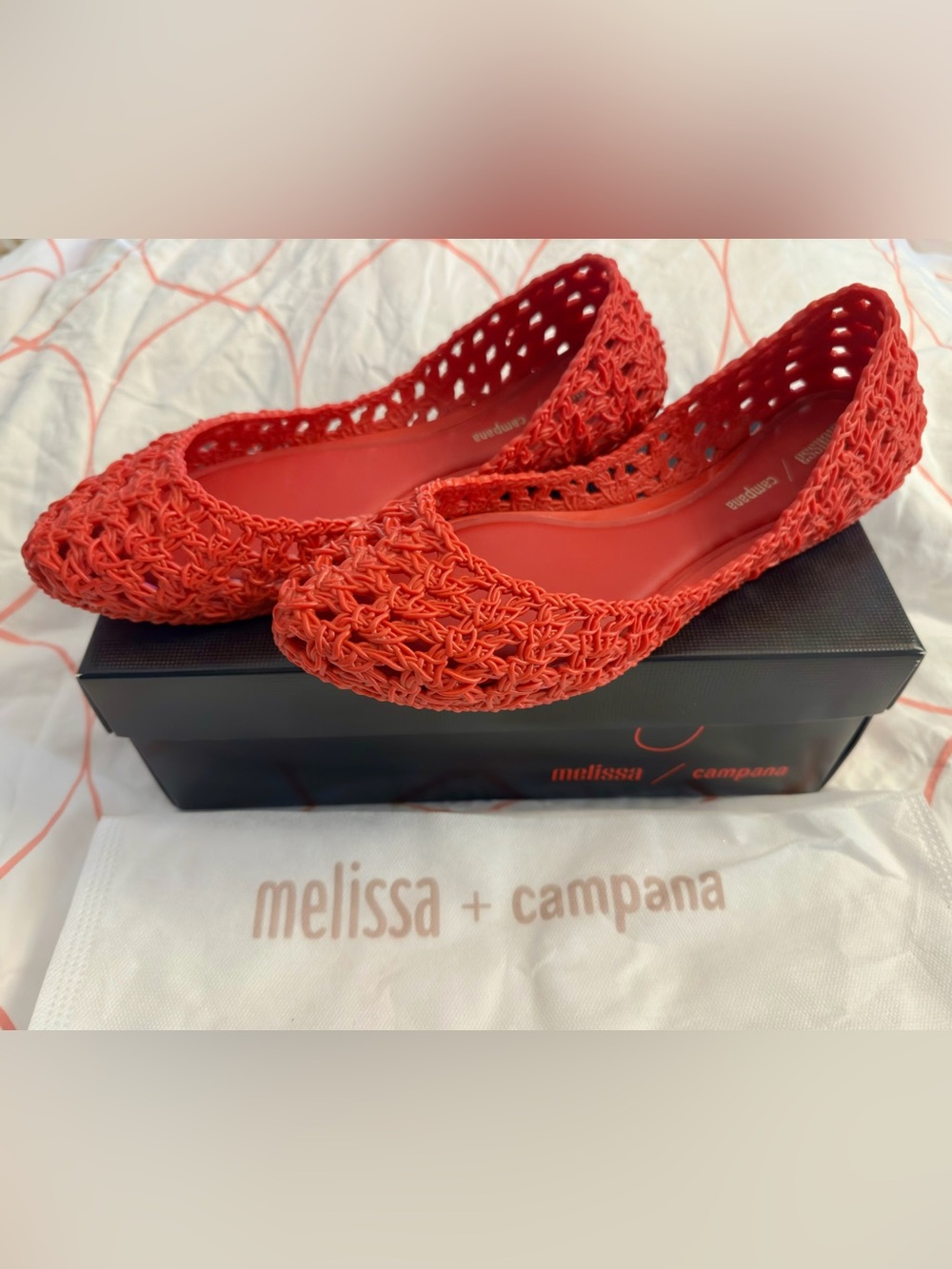 Melissa x Campana Crochet Flats Women’s size 10